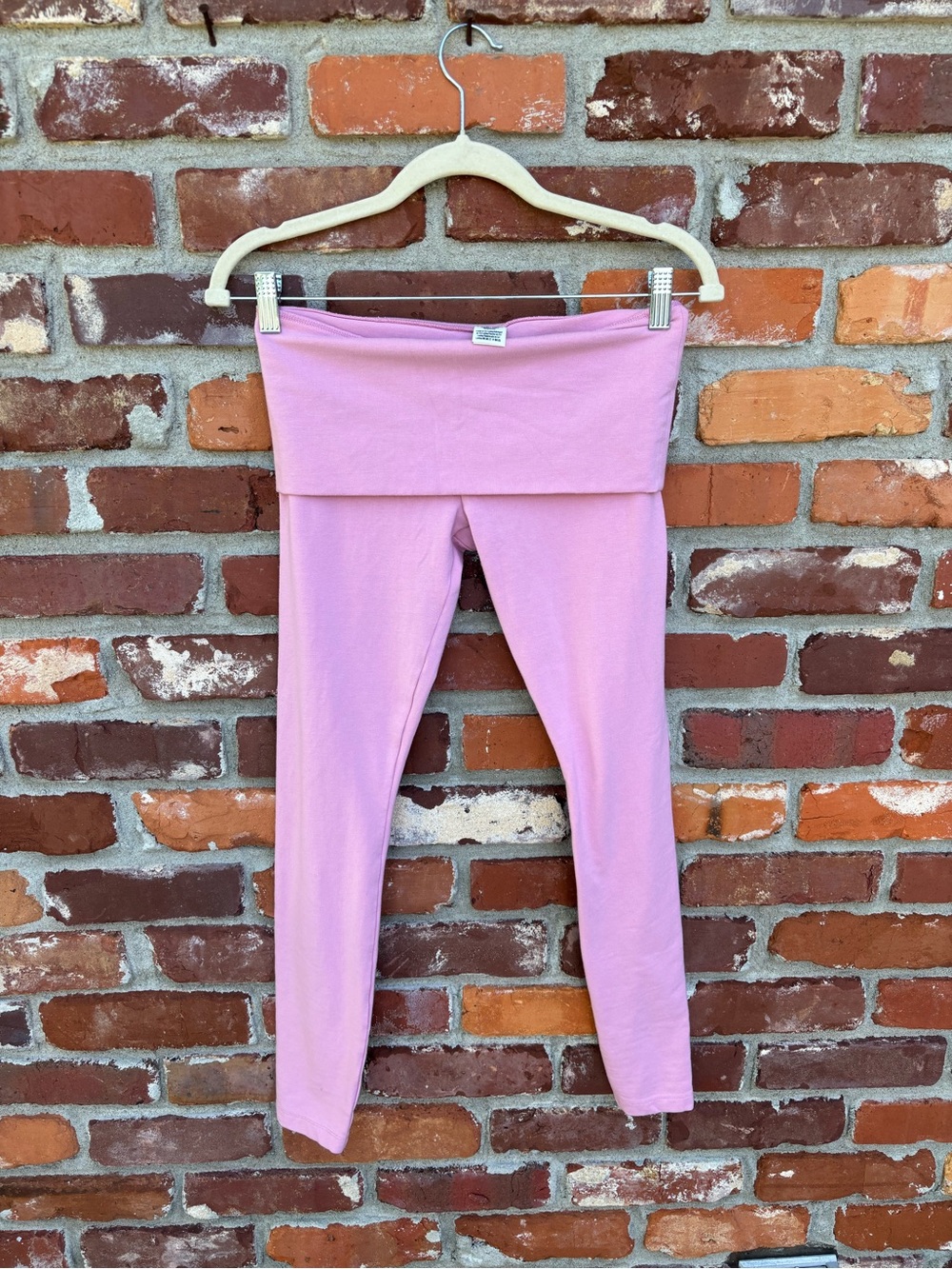 EUC Pink Fold-Over Waist Leggings